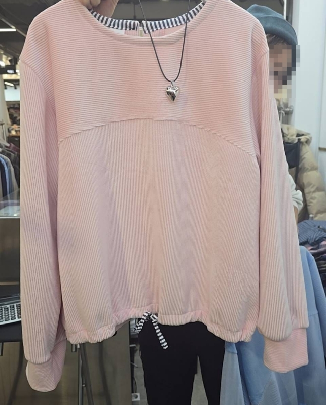 韓 下綁帶條絨上衣 2色 size