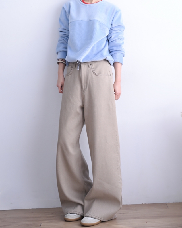 韓 下綁帶條絨上衣 2色 size