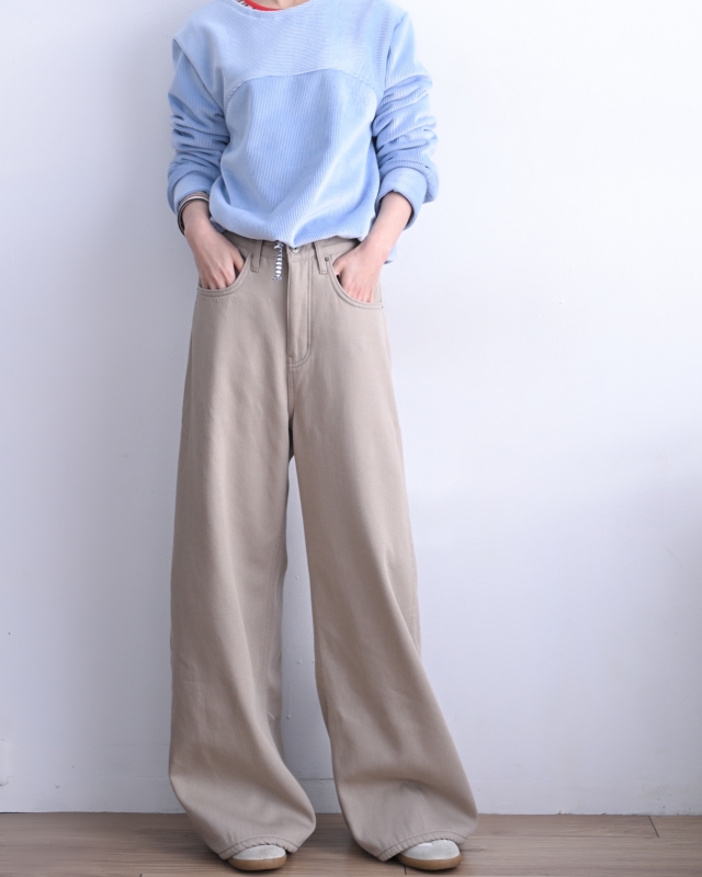 韓 下綁帶條絨上衣 2色 size