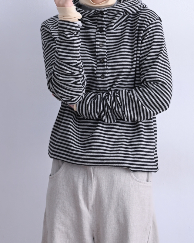 韓 條文連帽上衣 3色 size