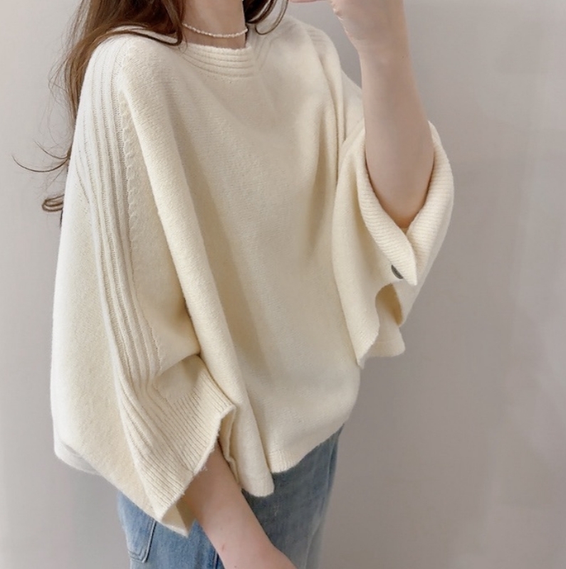 韓 斗篷式一字領上衣 3色 size