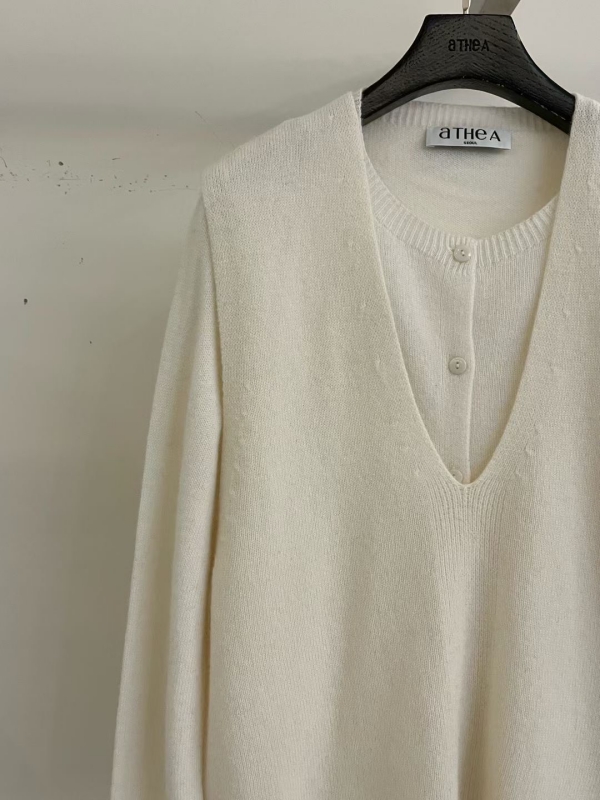 韓 假兩件式V上衣 4色