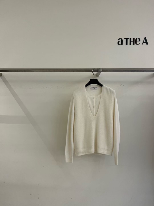 韓 假兩件式V上衣 4色