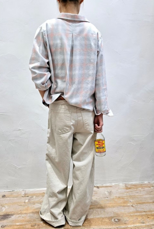 韓 英文字格文襯衫 2色 size