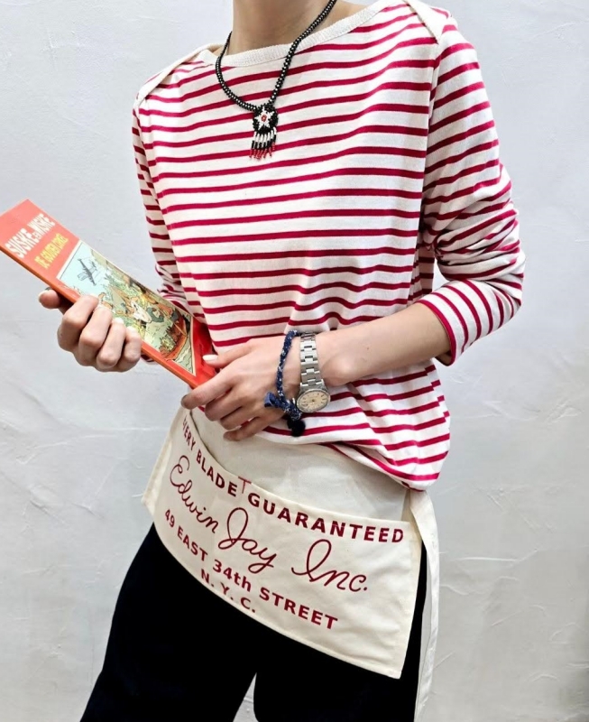 韓 領配色條文上衣 2色