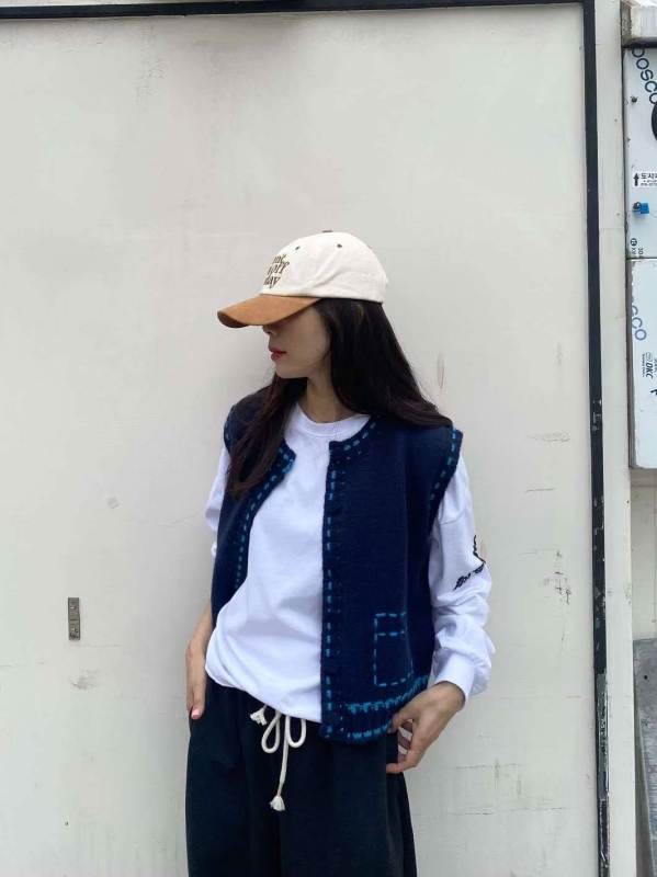 韓 車線配色背心 3色 size