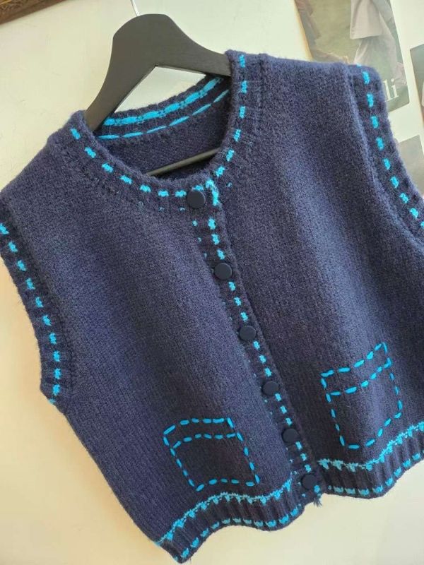 韓 車線配色背心 3色 size