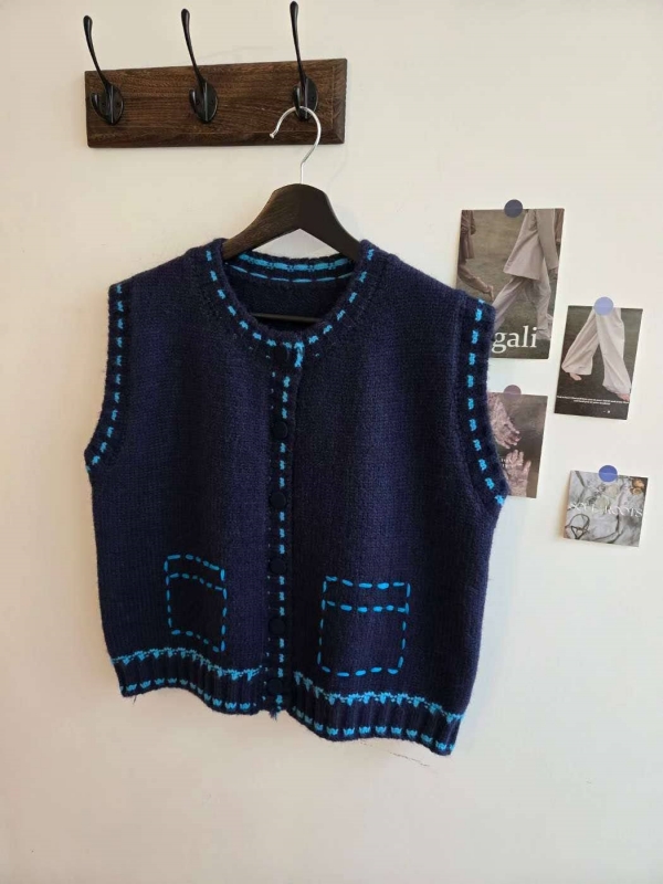 韓 車線配色背心 3色 size