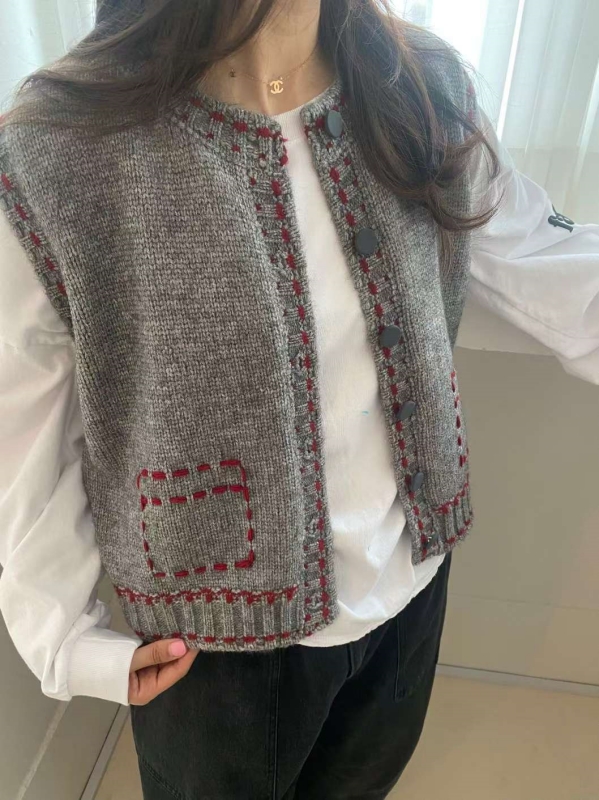 韓 車線配色背心 3色 size