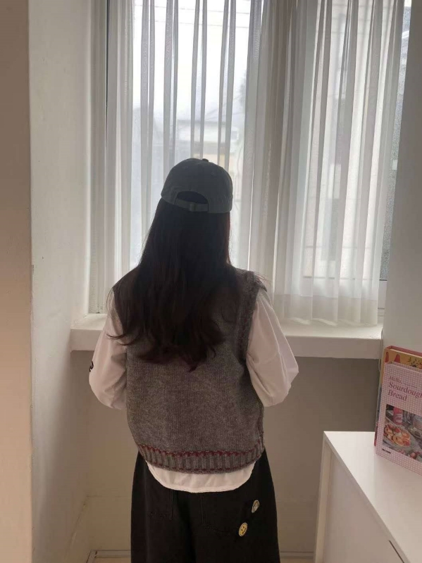 韓 車線配色背心 3色 size