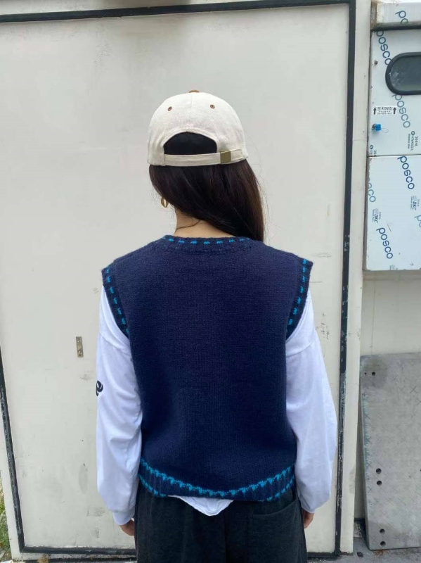 韓 車線配色背心 3色 size