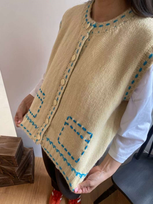 韓 車線配色背心 3色 size