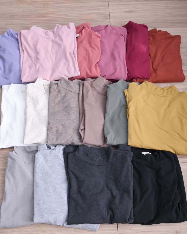 韓 小高領磨毛上衣 16色 size