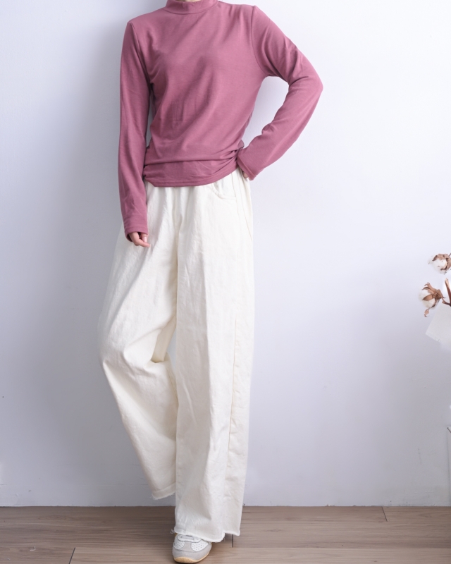 韓 小高領磨毛上衣 16色 size