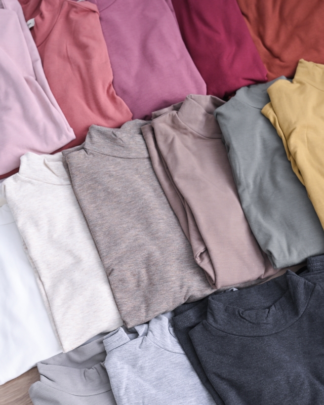 韓 小高領磨毛上衣 16色 size