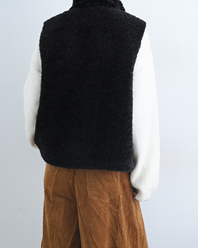 韓 小立領短毛背心 2色 size