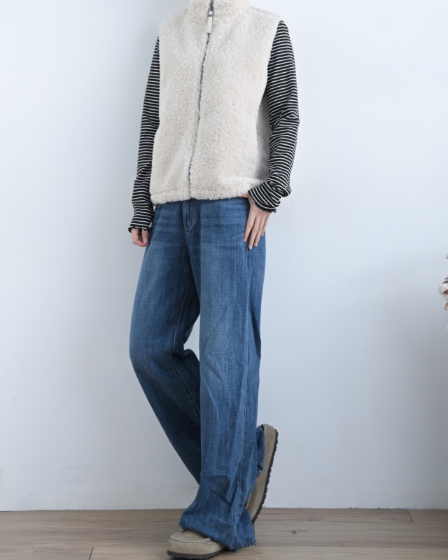 韓 小立領短毛背心 2色 size