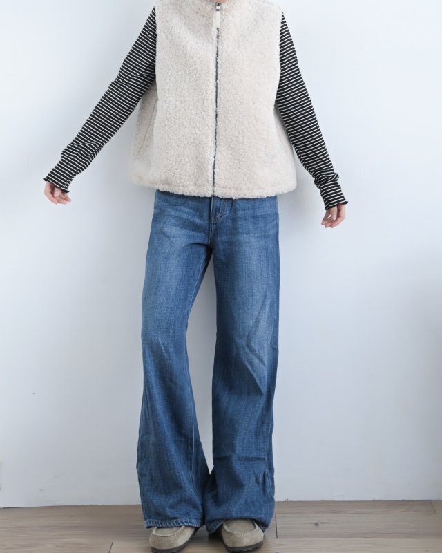 韓 小立領短毛背心 2色 size