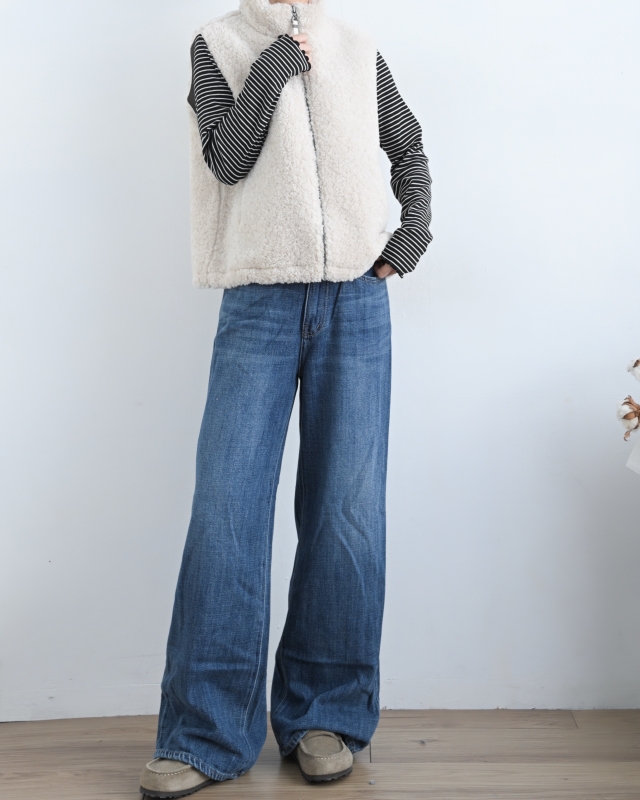 韓 小立領短毛背心 2色 size