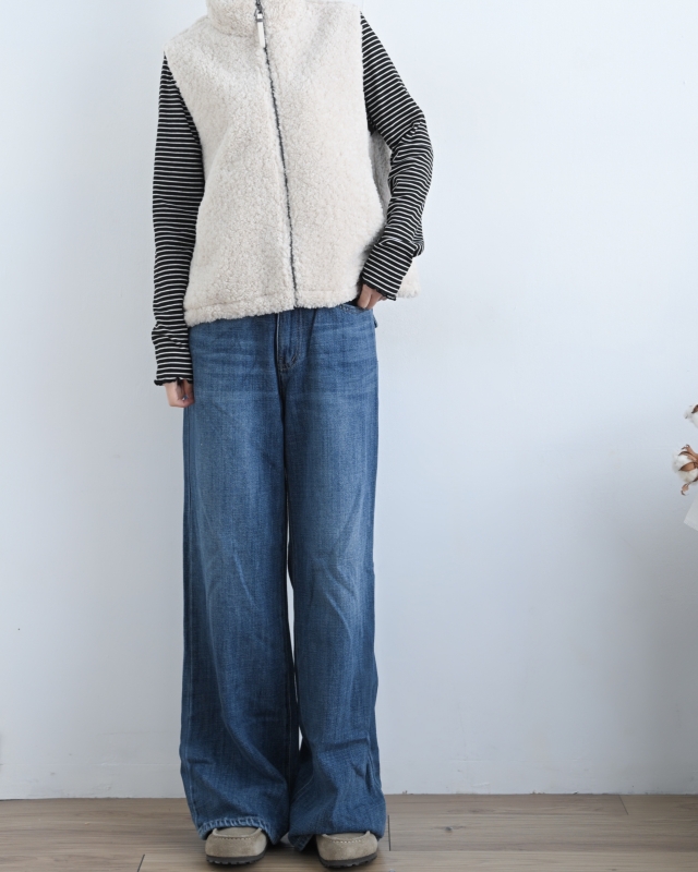 韓 小立領短毛背心 2色 size