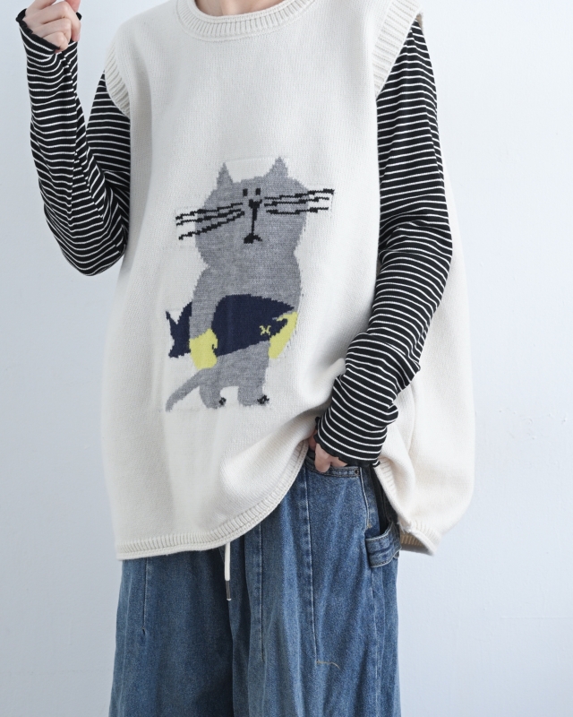 韓 寬鬆版動物背心 4色 size