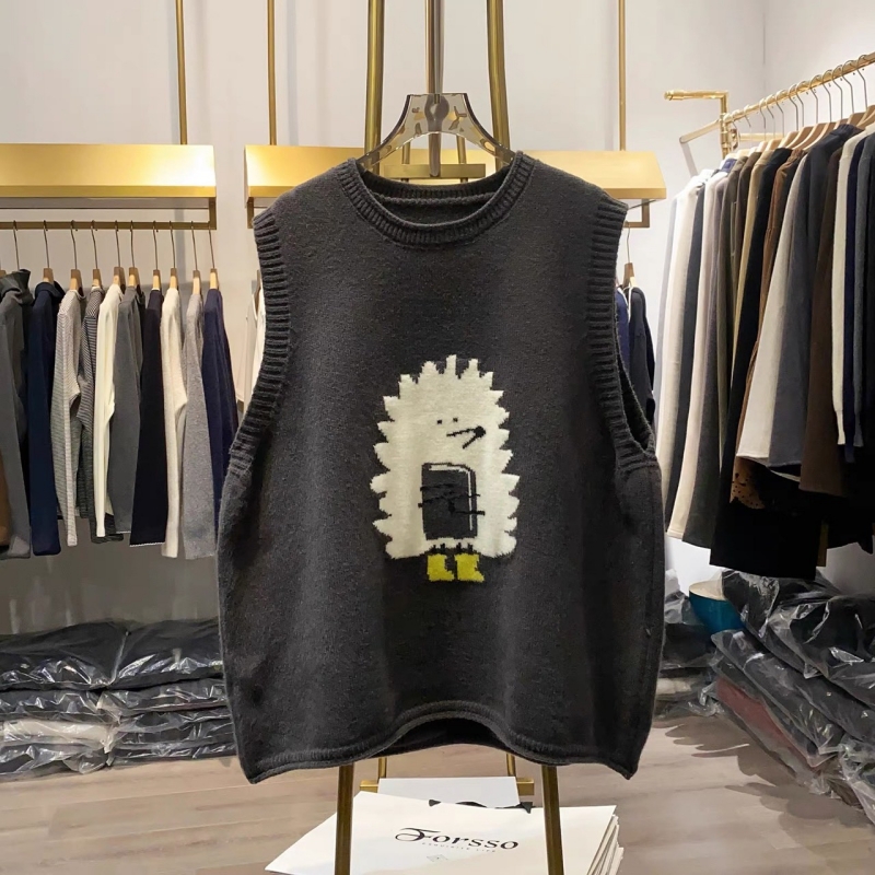 韓 寬鬆版動物背心 4色 size