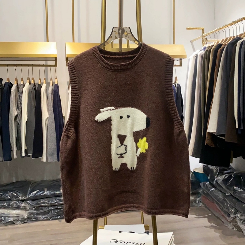 韓 寬鬆版動物背心 4色 size