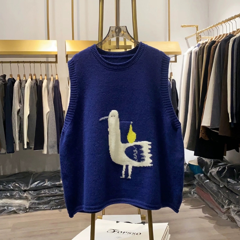 韓 寬鬆版動物背心 4色 size