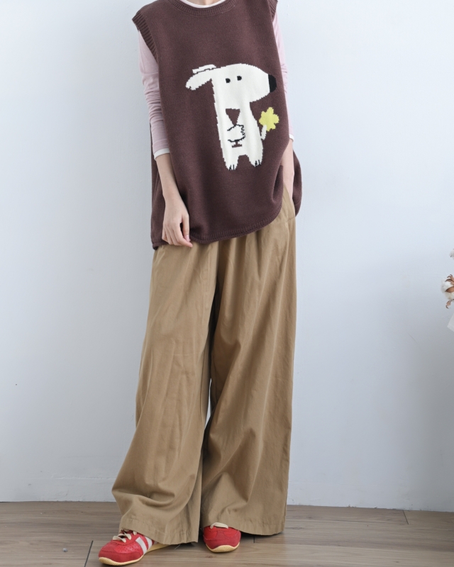 韓 寬鬆版動物背心 4色 size