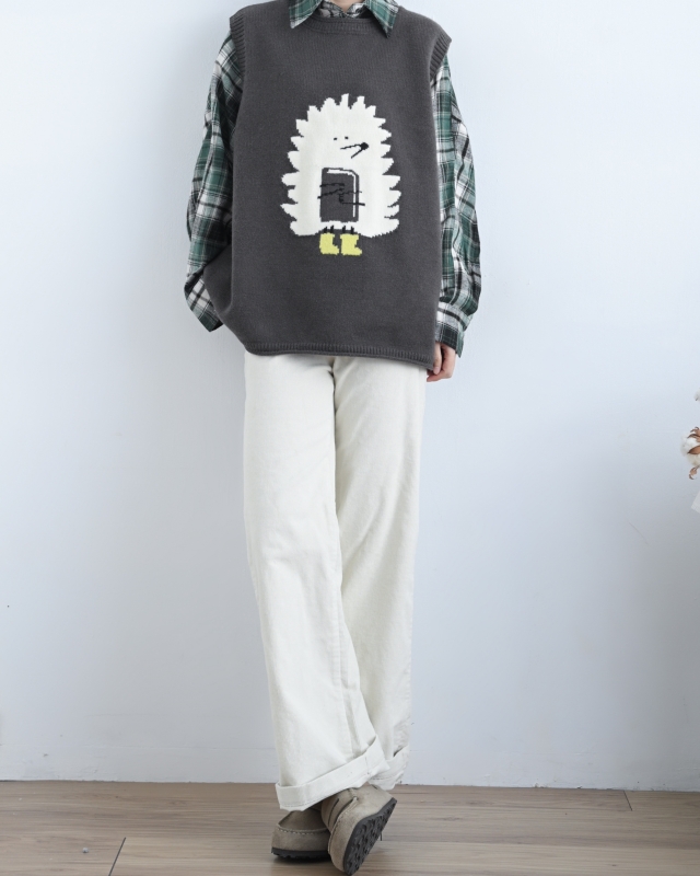 韓 寬鬆版動物背心 4色 size