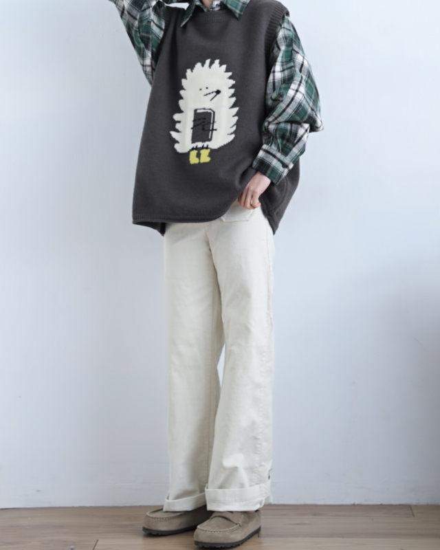 韓 寬鬆版動物背心 4色 size