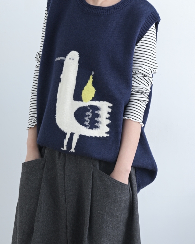 韓 寬鬆版動物背心 4色 size