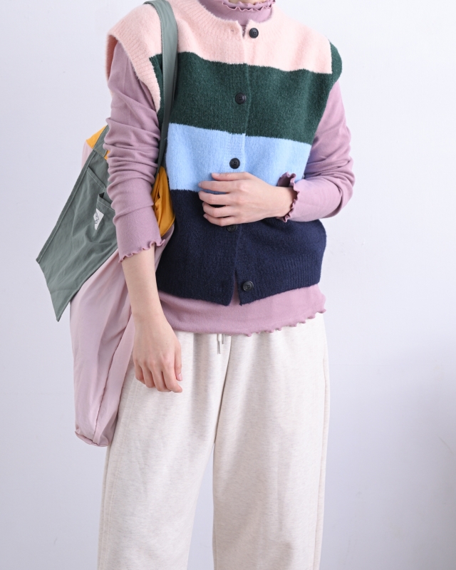 韓 大色塊配色背心 2色 size