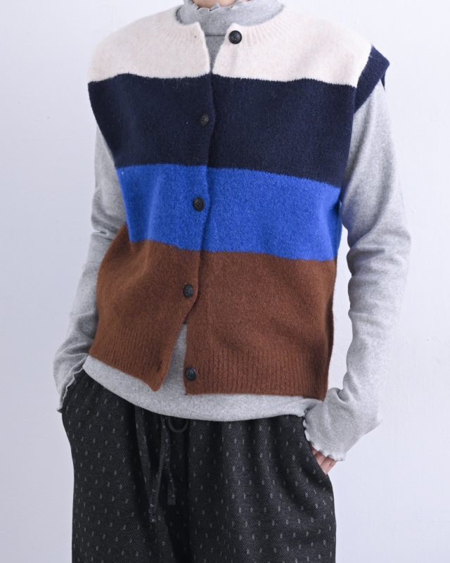 韓 大色塊配色背心 2色 size