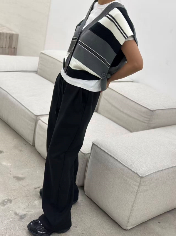 韓 粗細文針織棉背心 3色 size