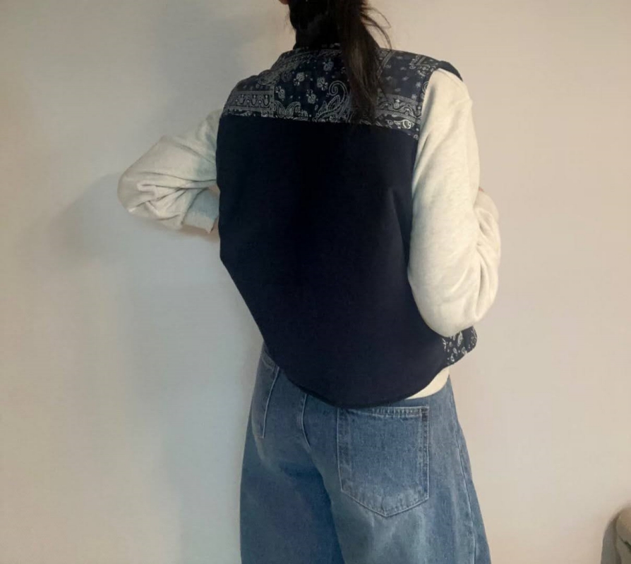 韓 拼布風背心 2色