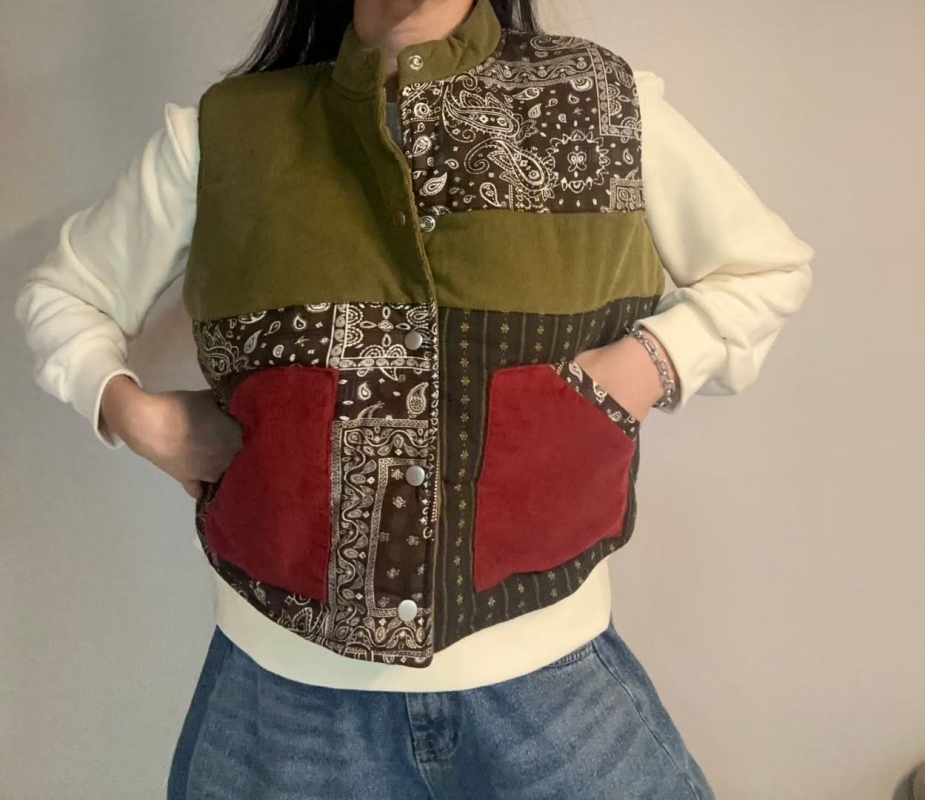 韓 拼布風背心 2色