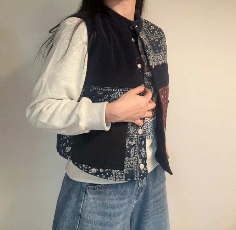 韓 拼布風背心 2色