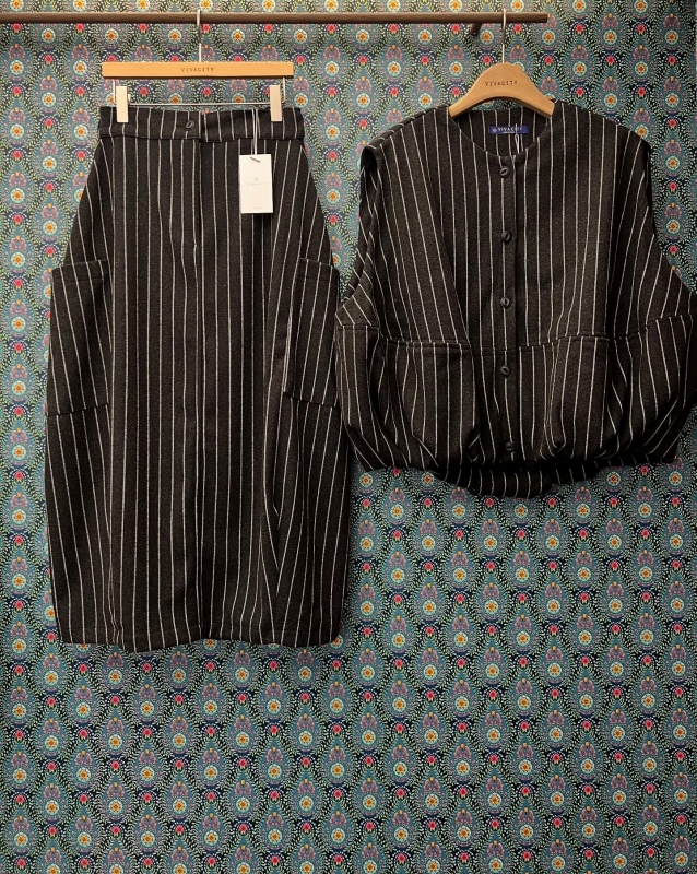 韓 直條文背心 2色 size