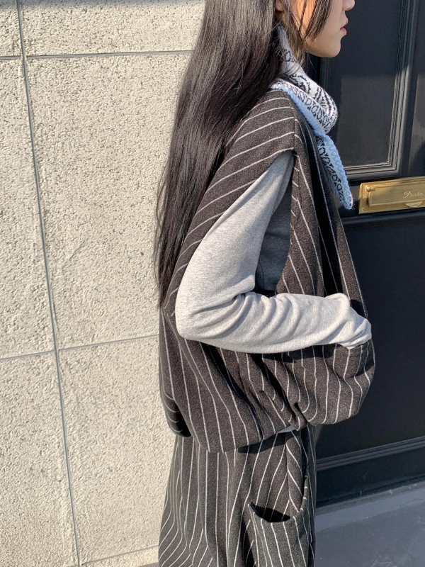 韓 直條文背心 2色 size