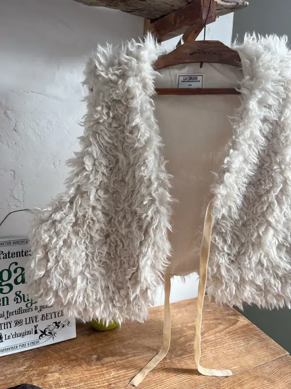 韓 毛毛綁帶背心 size