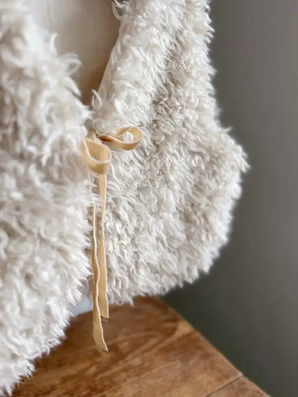 韓 毛毛綁帶背心 size