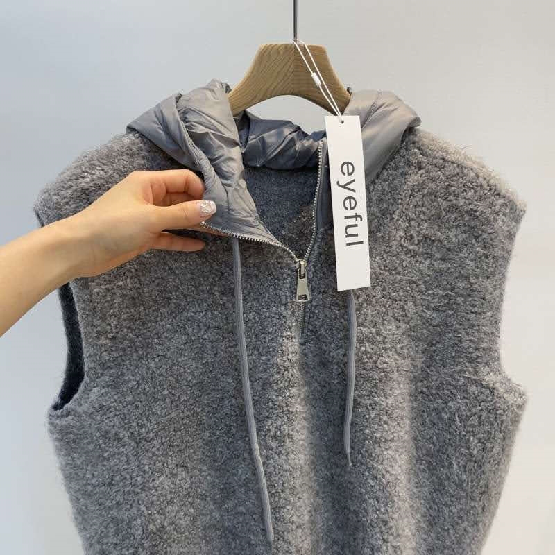 韓 拉鍊連帽背心 3色