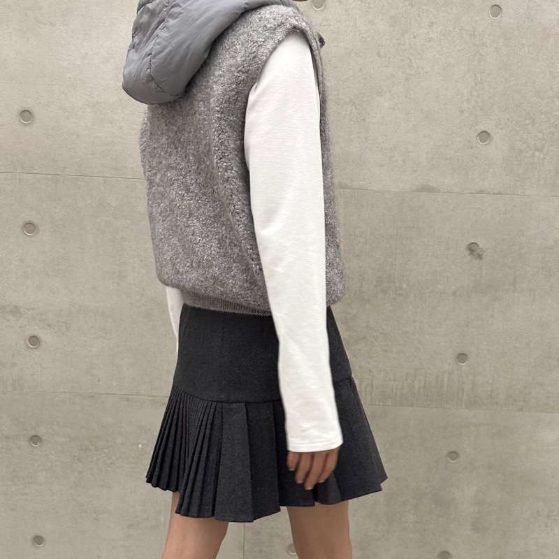 韓 拉鍊連帽背心 3色