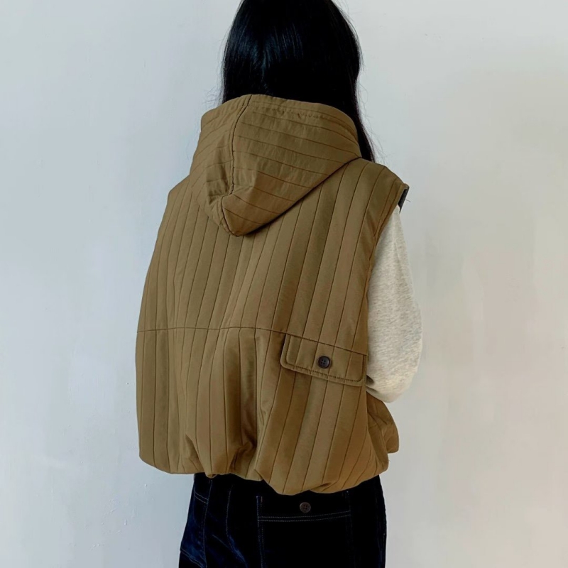 韓 線條連帽背心 3色