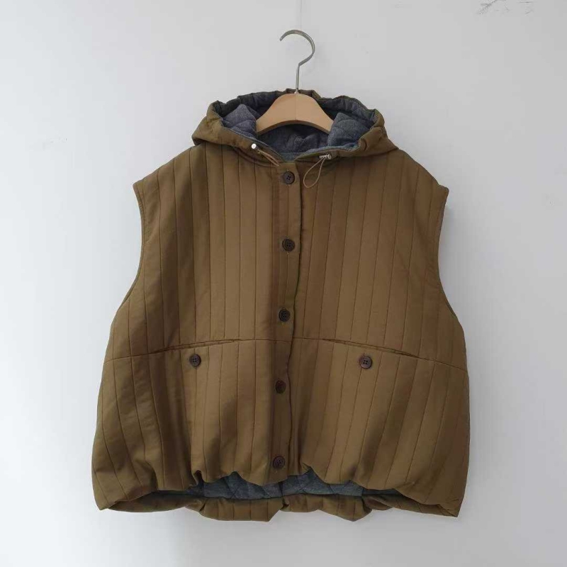 韓 線條連帽背心 3色