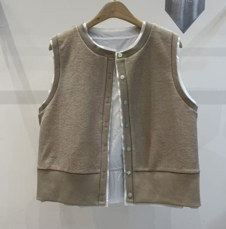 韓 假兩件式不收邊背心 3色 size