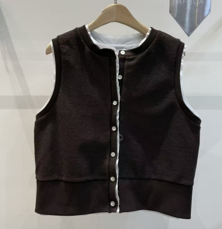 韓 假兩件式不收邊背心 3色 size