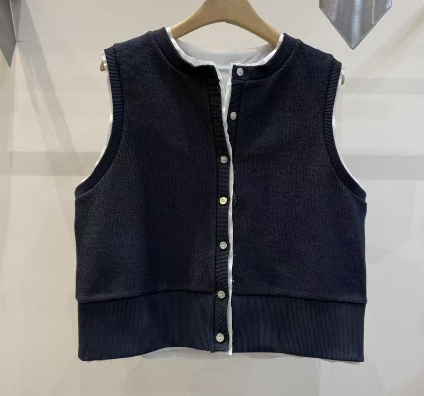 韓 假兩件式不收邊背心 3色 size