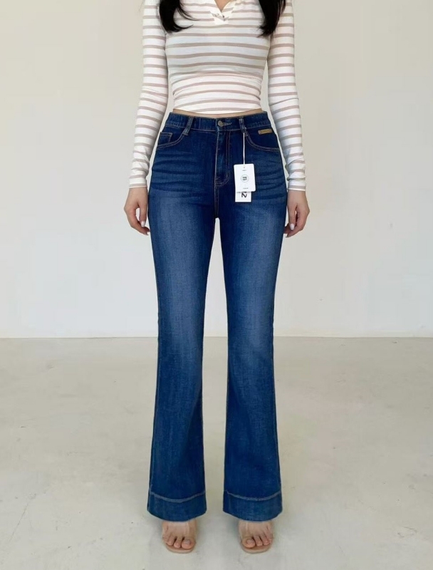 韓 刷色微喇叭褲 size